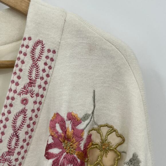 Vintage Y2k Parameter Embroidered Floral Cardigan with Velvet Belt Size Medium - Picture 6 of 8